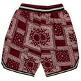 thumbnail image 2 of Kangol Men's Paisley Fleece Embroidered Sweatshort Shorts (Small, Maroon), 2 of 4
