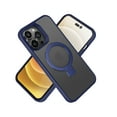 thumbnail image 3 of For iPhone 13 Pro Max Skin Touch Feel HQ [Magnetic Circle] Kickstand Hybrid - Blue, 3 of 5