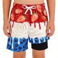 thumbnail image 3 of Toddler Boys Swim Trunks With Ice Print Elastic Waist Drawstring Quick Dry Boxer Bathing Suit 2-3 Years, 3 of 4