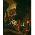 thumbnail image 2 of Delacroix, Eugene 26x31 Gold Ornate Wood Framed with Double Matting Museum Art Print Titled - Christ Carried Down to the Tomb, 2 of 4
