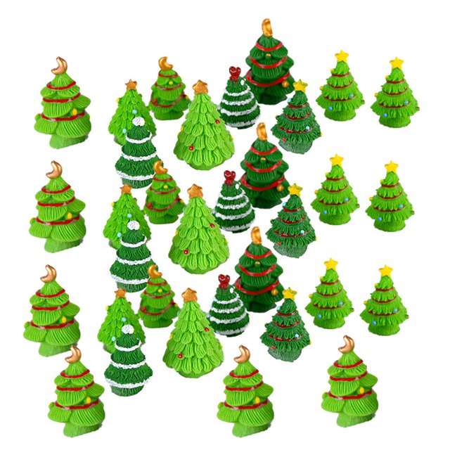 60 piezas de resina creativa adornos para árboles de Navidad decoración de micropaisaje accesorio de navidad regalo artesanal (estilo aleatorio)
