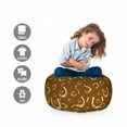 thumbnail image 2 of Western Storage Toy Bag Chair, Horse Shoe Motif Vintage Pattern with Star Barn Lucky Symbol Illustration, Stuffed Animal Organizer Washable Bag, Large Size, Pale Yellow Brown, by Ambesonne, 2 of 3