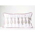 thumbnail image 4 of Creative Co-Op Rectangle Santa's Reindeer Cotton Red Piping Pillows, Multicolored, 4 of 4
