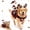Style-B, variant on Santa Dog Costume, Santa Rider Pet Christmas Costume, Christmas Pet Outfit Cozy Holiday Party Wear with Reindeer Hood Design, Style-A, S