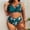 Green, variant on QUNYINEY Plus Size Womens Bikini Swimsuits High Waisted Floral 2 Piece Swimwear Push Up Triangle V Neck Swimsuit Sets