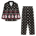 thumbnail image 3 of Kuiaobaty Snowman Snowflake Tree Print Women's Sleepwear Long Sleeve Button Down Shirt and Pants with Pockets Christmas Lounge Pajama Set Xmas Nightwear, 4XL, 3 of 7