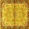 thumbnail image 1 of Ahgly Company Machine Washable Indoor Square Persian Yellow Traditional Area Rugs, 4' Square, 1 of 4