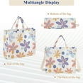 thumbnail image 6 of FORMRS Womens Corduroy Tote Bag Crossbody Shoulder Handbag with Pocket, Blue Retro Flower, 6 of 7