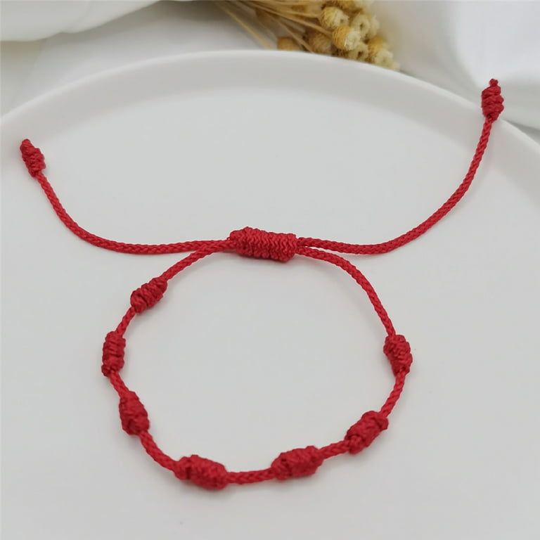 2 Pieces Red String Bracelets Red Cord Bracelet Adjustable Red Knot String  Bracelet For Protection And Good Luck For Friendship 