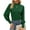 Green, variant on ZHENWEI Womens Mock Neck Puff Long Sleeve Tops Casual Loose Solid Basic T-Shirt Button Cuffs Pullovers Blouse