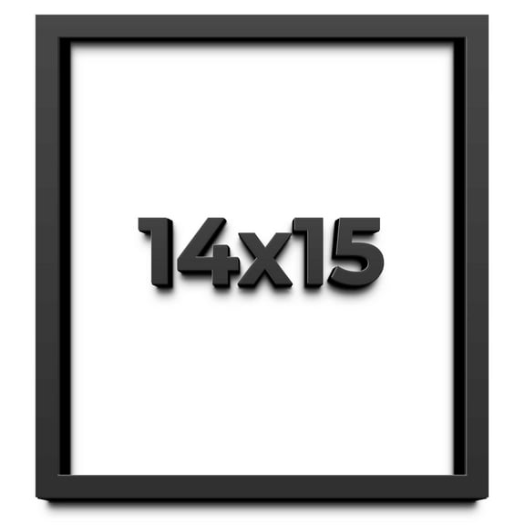 14x15 Shadow Box Frame Black | 1 inches Deep Real Wood Contemporary Shadowbox Display Frame | UV