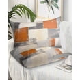 thumbnail image 2 of Burnt Orange Grey Pillow Covers Standard Size 2 Pack, Modern Abstract Oil Painting Soft Bed Throw Pillowcases Breathable Cooling Long Lumbar Body Pillow Sham Cover for Bed Sofa 20''x26'', 2 of 7
