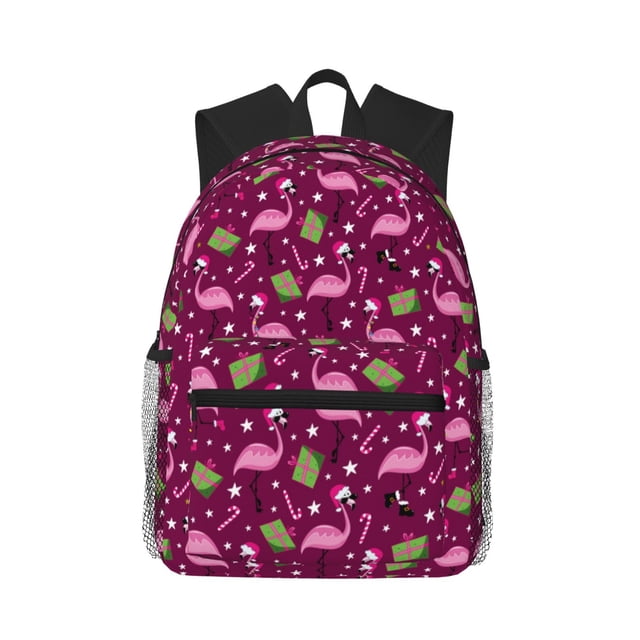 Disketp Festive Flamingos Mochila Ligera Clásica con Múltiples Bolsillos, Mochila Casual para Hombre y Mujer, Ideal para Escuela, Trabajo y Viajes