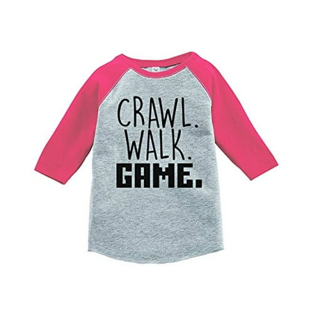 

7 ate 9 Apparel Kids Crawl Walk Game Pink Baseball Tee