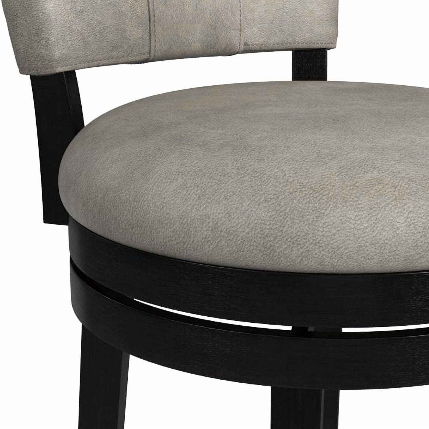 Hillsdale Furniture Kaede Black Wood and Faux Leather Counter Height Swivel Stool, Weathered Gray