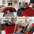 thumbnail image 6 of Red Black Grey Geometric Large Area Rugs for Bedroom Living Room, Soft Non Slip Carpet Bedside Rug, Abstract Modern Irregular Rectangular Floor Cover Kitchen Accent Rug 5'x7' for Dining Room/Office, 6 of 9