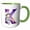 Green/White, variant on 3drose, Cute Astronaut Monogram Initial K, 11oz Two-tone Green Mug