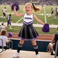 thumbnail image 4 of Pigmiss Girls Cheerleader Costume Kids Cheerleading Outfit Dress for Halloween Party Birthday Gift Stage Performance Sports Events, 4 of 8