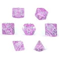 thumbnail image 3 of Mighty Tiny Dice: Orchid Buds - 7 pc - RPG Dice Set, Holographic Glitter, 12mm Resin Dice, Holographic Style Layered Dice, 3 of 6