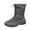 Gray, variant on Busydd Boots for Women Fashion Warm Fleece Lined Winter Boots Casual Solid Color Snow Boots Comfortable Outdoor Mid Calf Boots Round Toe Flat Boots