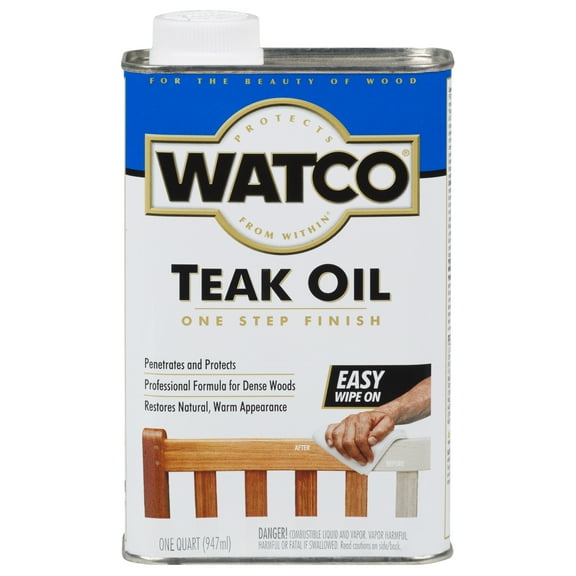 4 Pack, Clear, Watco Teak Oil Finish - A67141, Quart