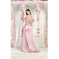 thumbnail image 6 of Royal Queen RQ8002 Juniors Womens Feather Sheer Long Sleeves High Slit Formal Dress, 6 of 9