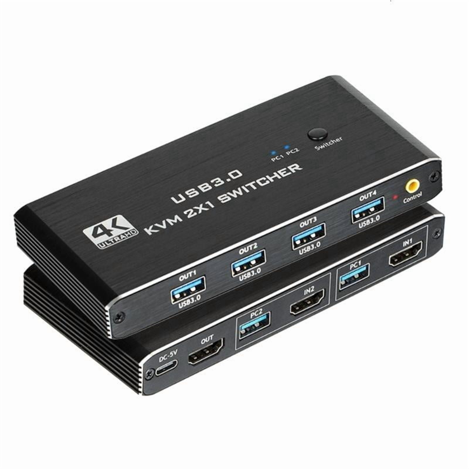 CEORPER Double Computer KVM Switcher HDTV 4K60Hz with USB Keyboards Mouse Sharing