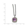 thumbnail image 3 of 14K/Silver Two-Tone Sterling Silver W/14K Amethyst Necklace (18 X 16), 3 of 3