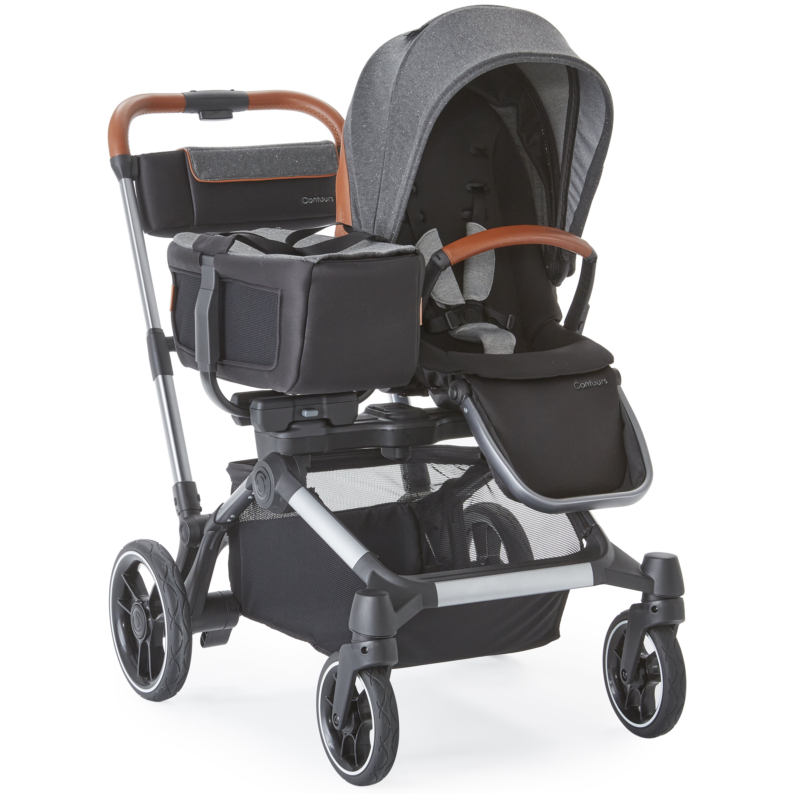 2 in 1 Foldable Double 2 Car Seat Pushchair Baby Stroller Tandem Pram Travel 