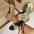 thumbnail image 2 of Xfvqtps Womens Flat Gladiator Sandals High Top Buckle Strap Open Toe Lightweight Summer Sandals, 2 of 9