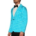 thumbnail image 4 of INSPIRE CHIC Polka Dots Blazers for Men's Slim Fit One Button Business Sport Coats XL Blue, 4 of 6