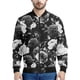 thumbnail image 2 of Chaquetas con gráficos de rosas de moda para hombres, sudaderas casuales de tendencia de manga larga con estampado floral 3D, ropa de calle holgada, chaqueta bomber genial, 2 of 4
