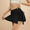 thumbnail image 5 of RUTAYY Women Trouser Skirt Mini Skirt A-Line Culottes Summer Skirts Shorts Casual Skirt Party Skort High Waist Casual Skirt Tennis Skirts With Knot Solid Color Casual Travel Skirts, 5 of 7