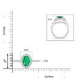 thumbnail image 4 of Angara Natural 1.5 Ct. Emerald with Diamond Halo Ring in 14K White Gold for Women (Ring Size: 12), 4 of 9