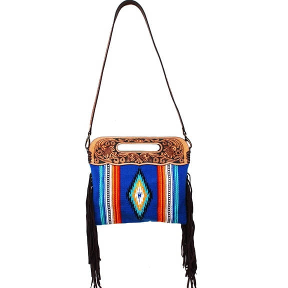 Women's Western Handwoven Wool Rodeo Cowgirl Purse Shoulder Handbag 27FK37