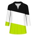 thumbnail image 5 of ZVNAΖH Womens Collared V Neck 3/4 Sleeve Shirts Casual Patchwork Tees Top, 5 of 5