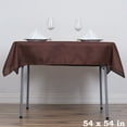 thumbnail image 3 of BalsaCircle 54" x 54" Square Polyester Tablecloth Chocolate Brown, 3 of 7