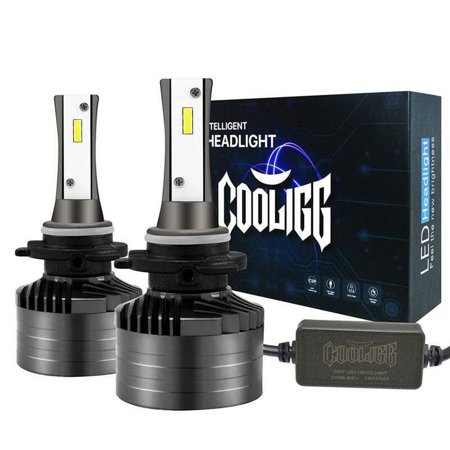 1 Pair Cooligg HB3 9005 LED Headlight Bulbs Car Driving Lamp 12000LM Upgraded Super Bright 6000K 360°Adjustable Beam Pattern CSP Cool (Best Hb3 Bulb Upgrade)