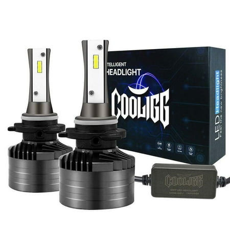 Bright Beam - 1 Pair Cooligg HB3 9005 LED Headlight Bulbs Car Driving Lamp 12000LM Upgraded Super Bright 6000K 360°Adjustable Beam Pattern CSP Cool White
