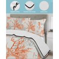 thumbnail image 4 of Orange Starfish Twin XL Size Down Alternative Comforter,Lightweight Comforter Quilt Bedding Set with Pillow Shams Rustic Ocean Coastal Shells Conch Coral Bed Comforter Duvet Insert 68"x98", 4 of 7