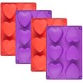 thumbnail image 1 of 4 Pack 6 Holes Heart Shaped Silicone Mold for, 1 of 4