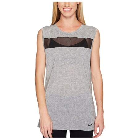 Nike Women's Dri-Fit Breathe Sleeveless Training Top (Heather Grey, X-Small)