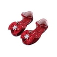 thumbnail image 5 of Linfrsh Dress Up Shoes for Girls Girls Dress Shoes Glitter Princess Shoe Flower Mary Jane Low Heels Party Wedding Prom Footwear for Toddler Kids(Red,Size6.5), 5 of 7