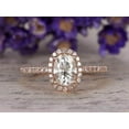 thumbnail image 2 of Classic Oval Cut 1.50 Ct Man made diamond moissanite and Man made diamond moissanite Halo Wedding Ring with 18k Gold Plating, 2 of 5