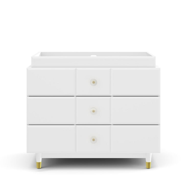 Little Seeds Aviary 3-Drawer Dresser with Gold Hardware, White - Walmart.com