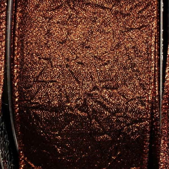 The Ribbon People Copper Brown Crush Wired Edge Craft Ribbon 2.5" x 20 Yards