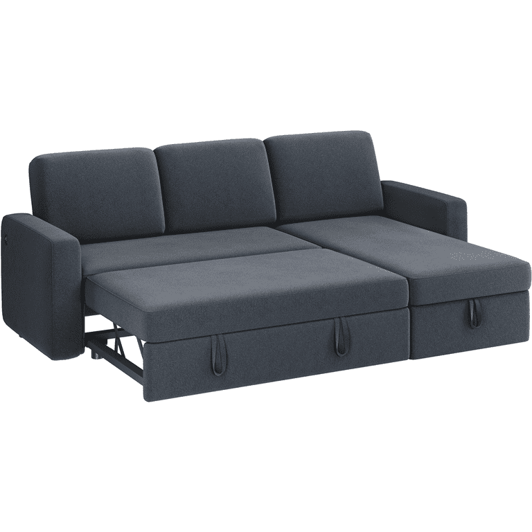 Alden Design Reversible Sectional Sofa with Storage Compartment