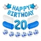 thumbnail image 1 of Globos de cumpleaños de 20 años, hermosos globos decorativos para fiestas de cumpleaños (azules), 1 of 5