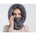 thumbnail image 5 of PIKADINGNIS Knit Warm Winter Bearies for Women Soft Fuzzy Chunky Outdoor Slounchy Skully Cap Intergrated Hats, 5 of 5