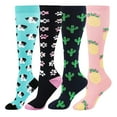 thumbnail image 1 of WEAIXIMIUNG Long Socks Unisex 4 Pairs Socks Brede Kalf Compressie Sports Socks, 1 of 2